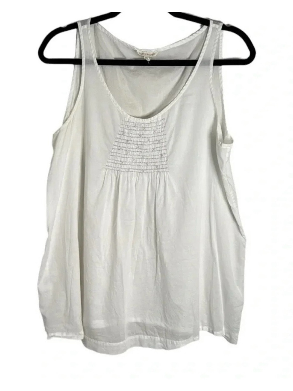 Eileen Fisher Tank White Organic Cotton Size Large